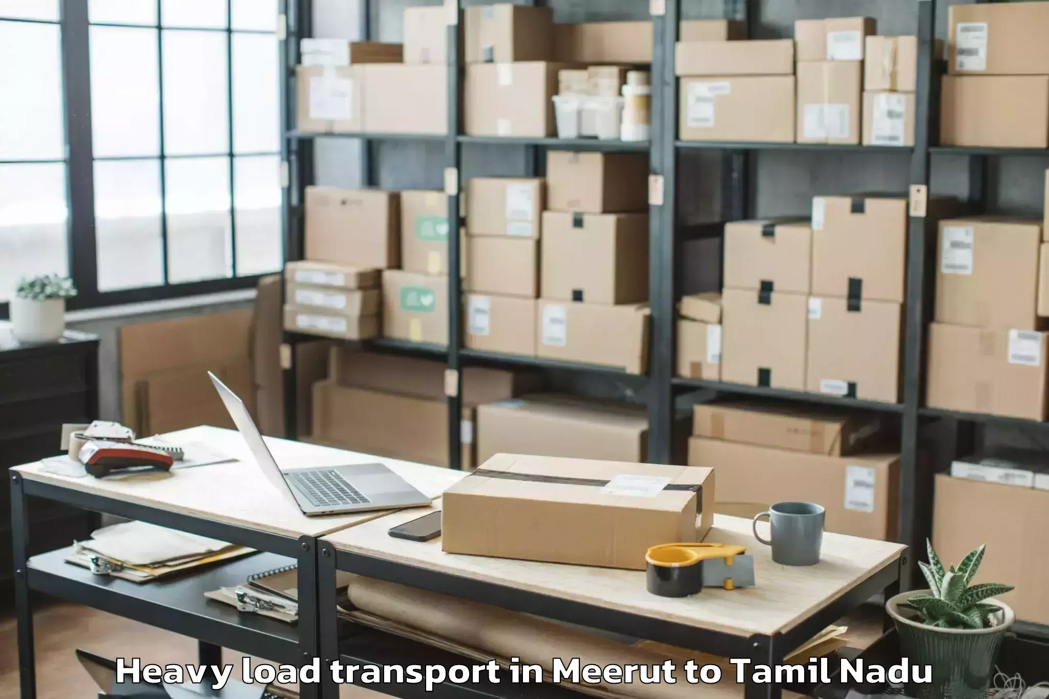 Top Meerut to Ambattur Heavy Load Transport Available